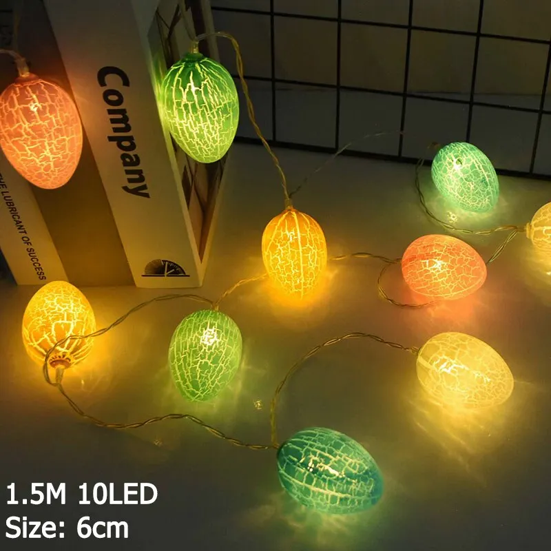 10LED Easter Decorations for Home Rabbit Egg LED Strip Light DIY Easter Bunny Eggs Kids Gifts Happy Easter Party Decorations