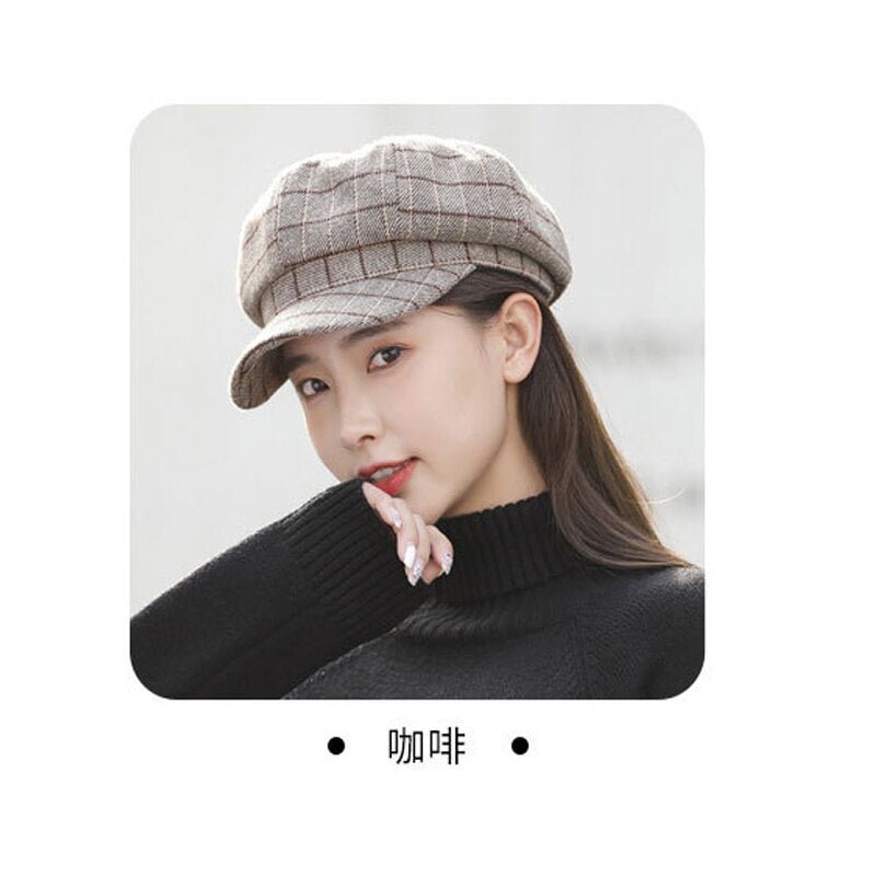 Women's Octagonal Hat British Korean Version Japanese Beret Fashion High-End Wild Simple Cotton Cap New Best-Selling 2021