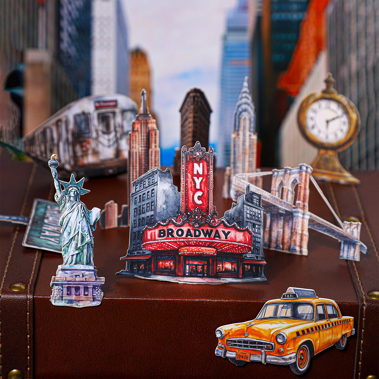 스티커 - 글로벌 만화 시리즈 빈티지 여행 건축 성