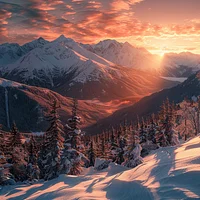 Golden Sunrise Over Mountains - Diamond Painting