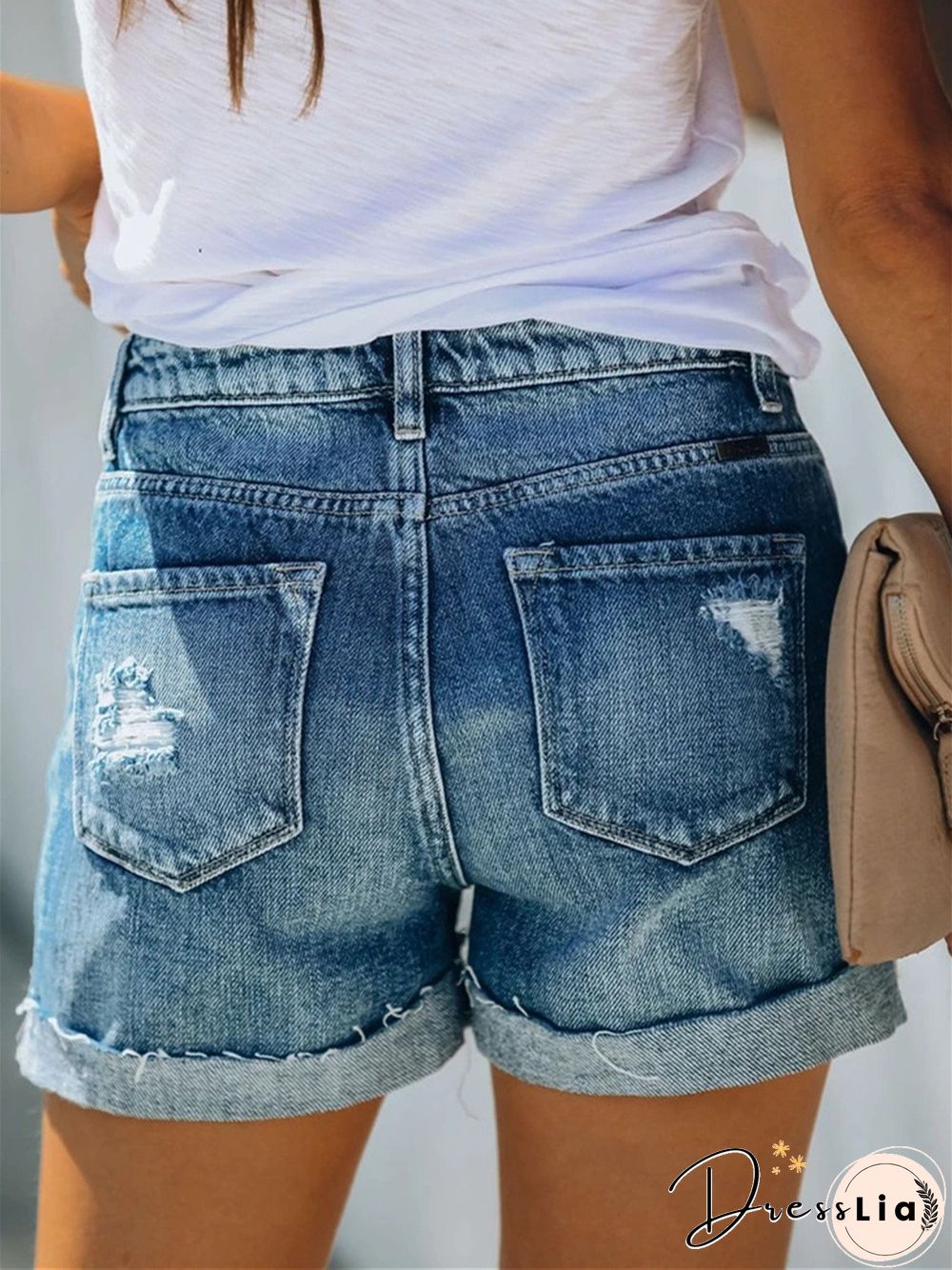 Buttoned Casual Denim Denim shorts