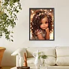 Fille Afro-Am&eacute;ricaine-Peinture Ronde au Diamant-30*40CM