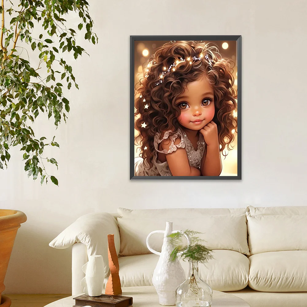 Diamond Painting - Full Round Drill - Sweet Girl(Canvas|30*40cm)