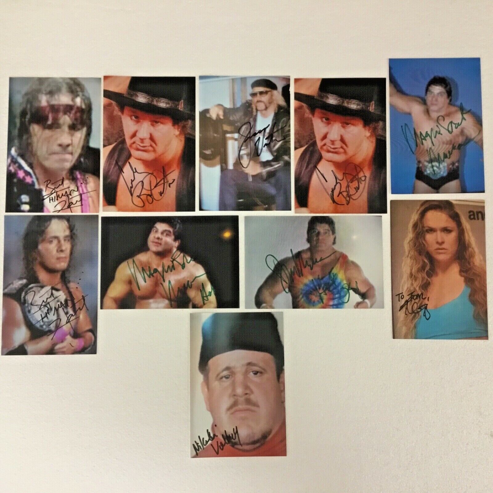 (10) AUTOGRAPHED WRESTLING Photo Poster paintingS, VENTURA, ORTON (SOME UNIDENTIFIED) PC467A