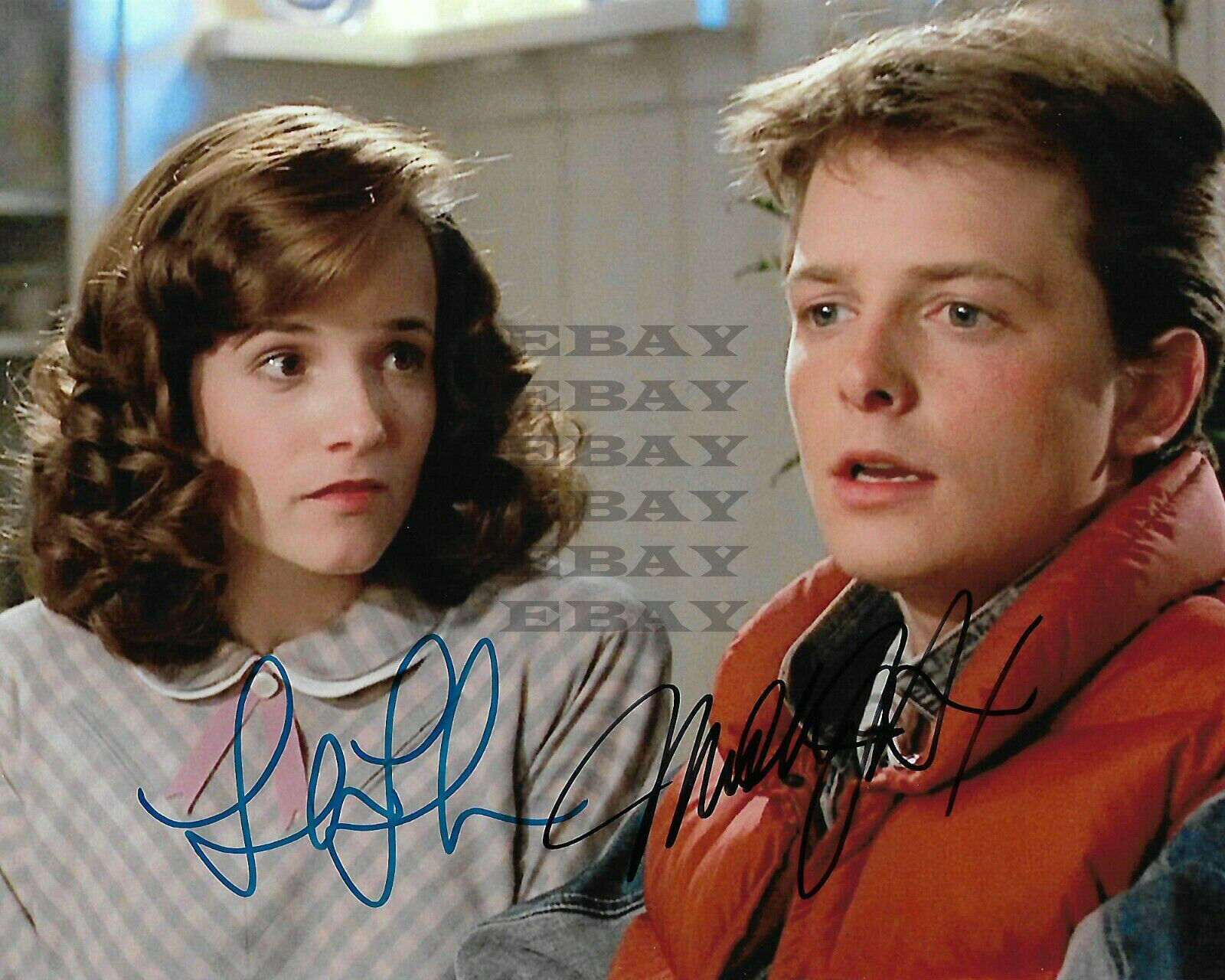 MICHAEL J FOX & LEA THOMPSON Autographed Signed 8x10 Photo Poster painting Reprint