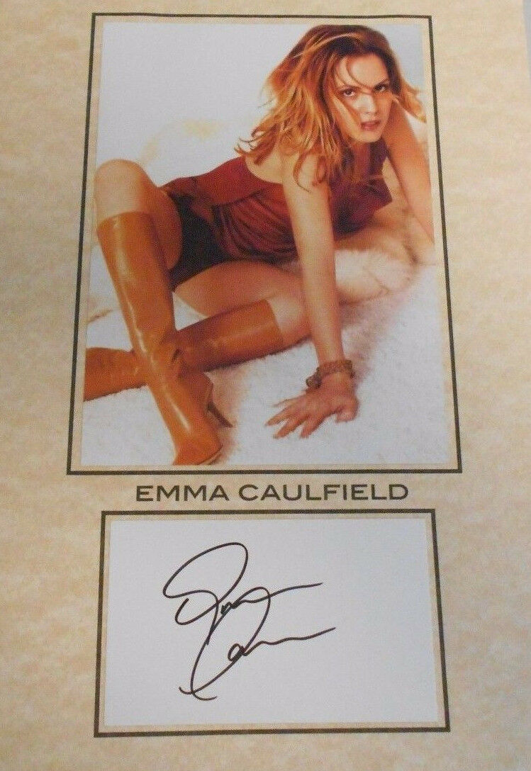 EMMA CAULFIELD * ACTRESS * HAND SIGNED CARD W/Photo Poster painting - 8.5 X 11 TOTAL SIZE W/COA