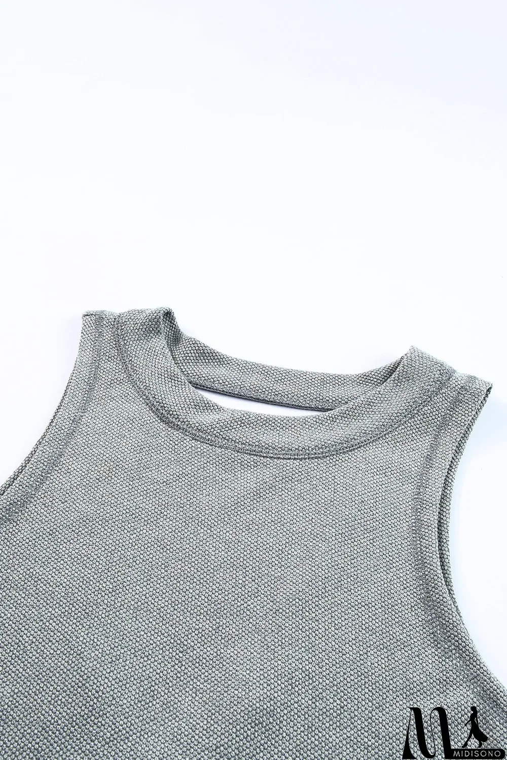 MidiSono - Crisscross Cut-out Back Knit Sleeveless Dress