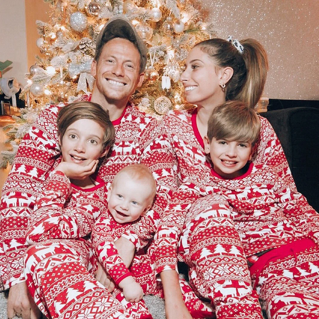 Christmas red reindeer family pajamas