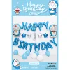 Kids Color Themed Birthday Party Aluminum Film Latex Cartoon Balloons Wall Decorations Party Supplies