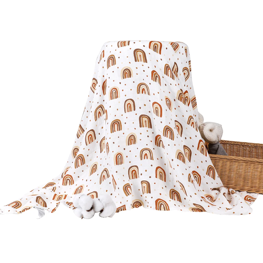 Egmao Baby Bamboo Muslin Swaddle Receiving Blanket 
