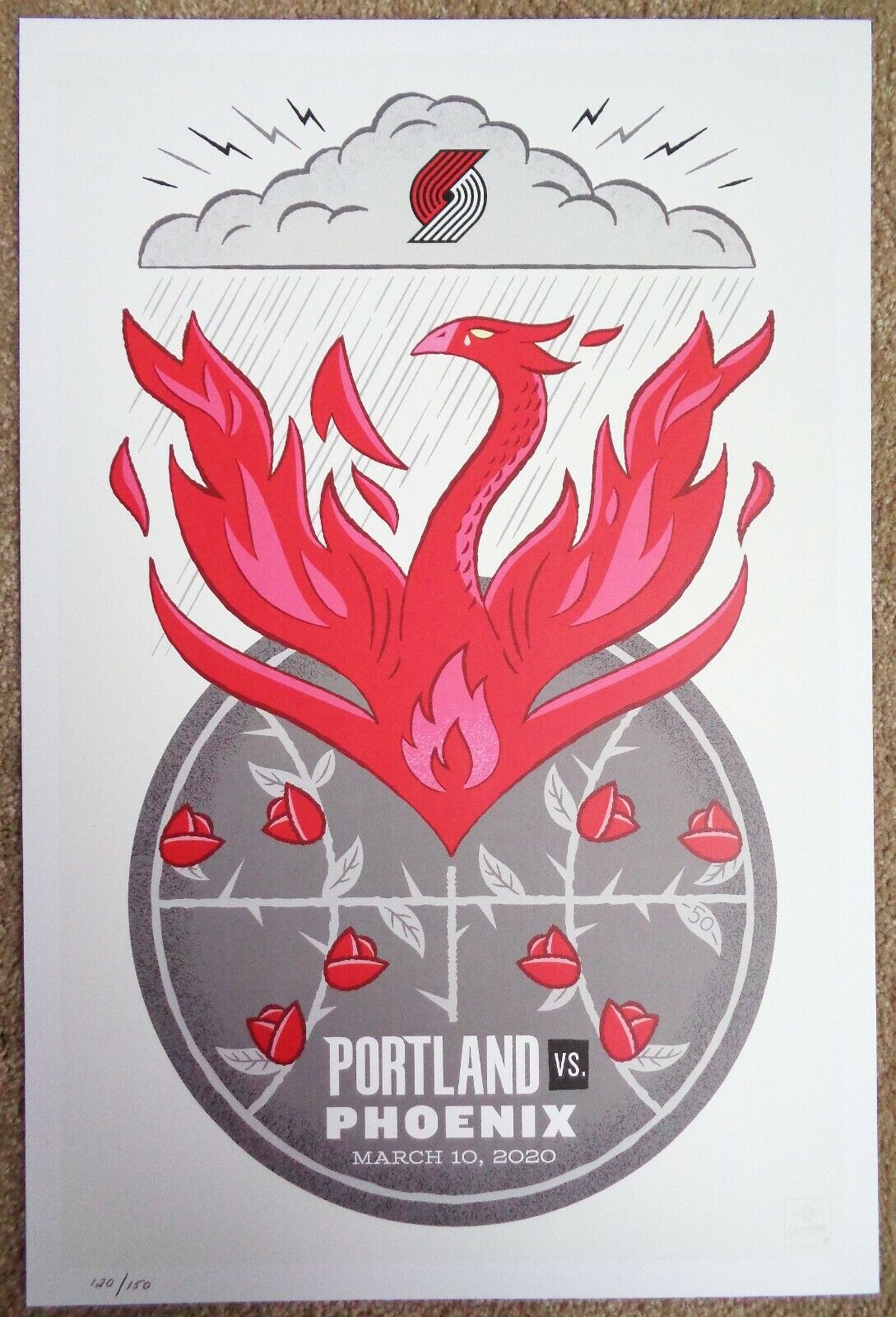 Portland Trailblazers Cancelled GAMEDAY POSTER 120/150 Phoenix Suns 3-10-20