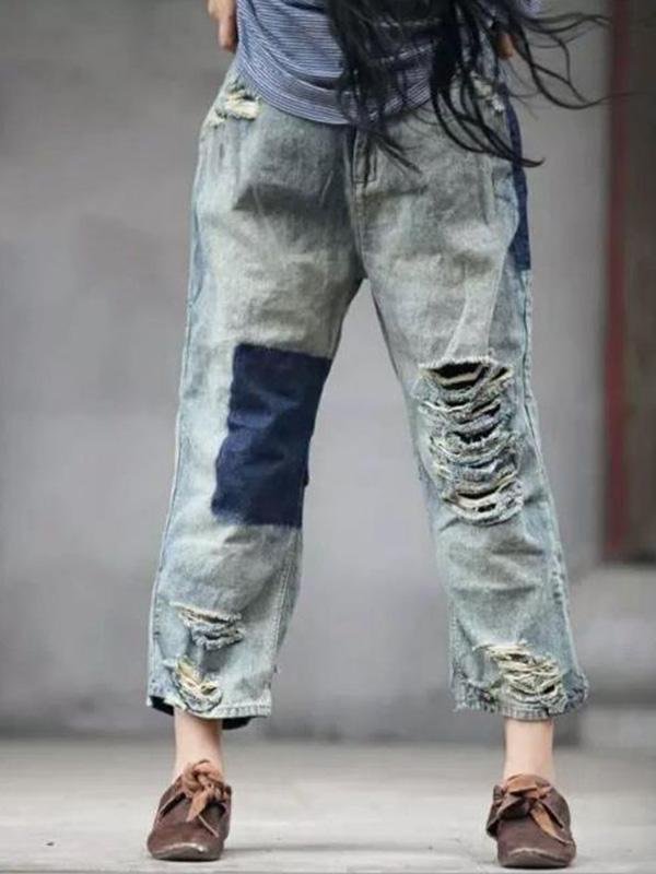 Ordinary Cool Ripped Trousers Jeans