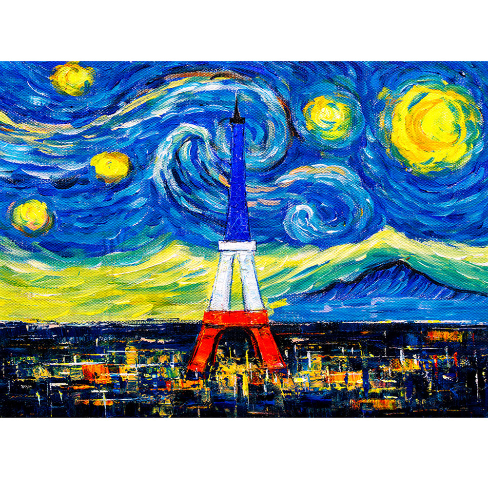 

40*30CM - Round Drill Diamond Painting - Abstract Tower, 501 Original