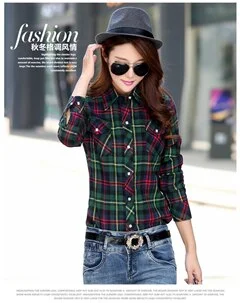 Autumn Winter Ladies Female Casual Plus Thick Velvet Warm Long Sleeve Shirt Women Blouse Plaid Shirts Women Tops Blusas