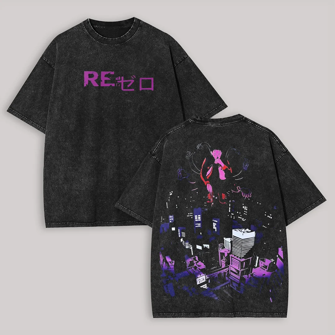 Re:Zero -Starting Life in Another World Printed Unisex Washed T-Shirt
