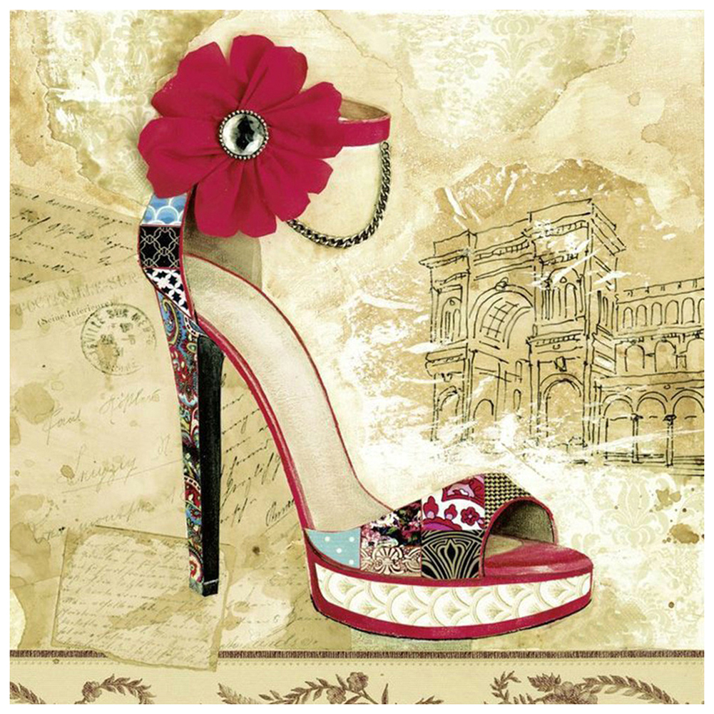 

40*40CM - Square Drill Diamond Painting - High-Heeled Shoes, 501 Original