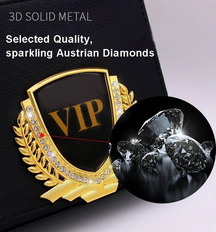 3D Wheat Ear Diamond Metal Creative Car Sticker