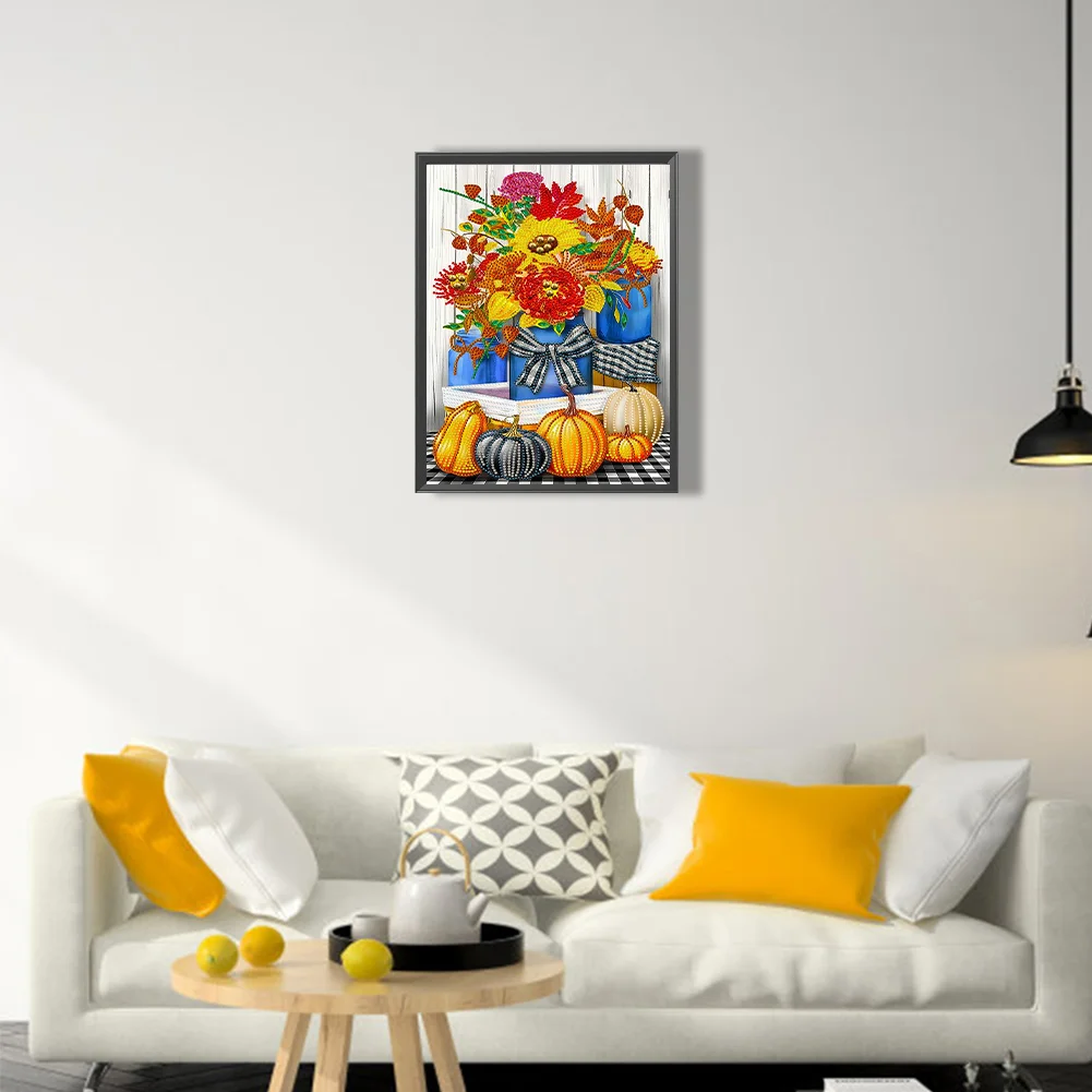 Diamond Painting - Partial Special Shaped Drill - Pumpkin Flora(Canvas|30*40cm)