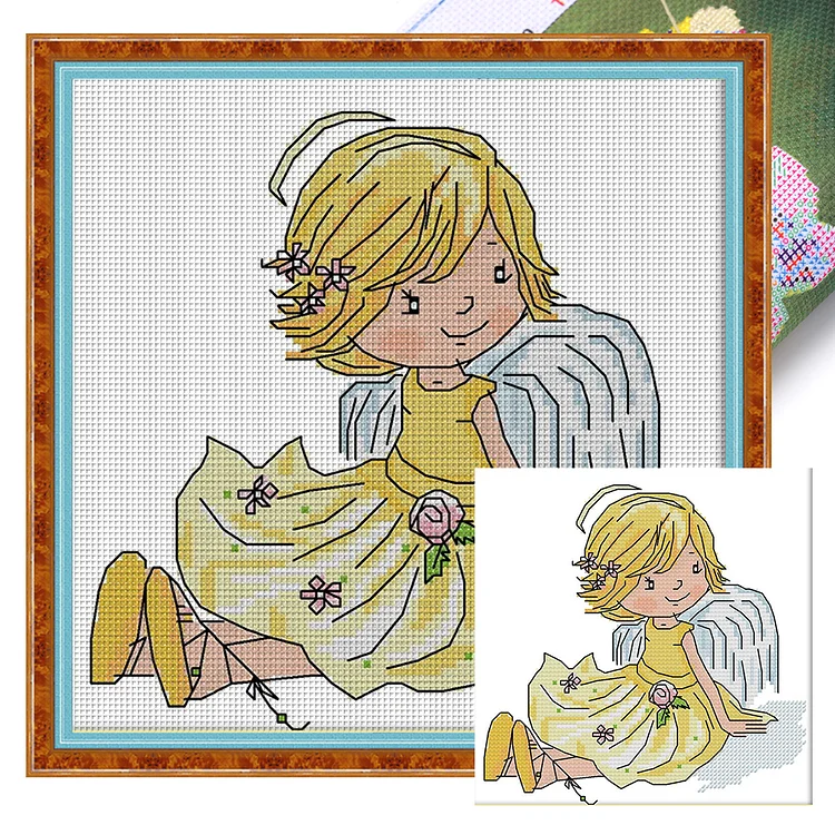 Joy Sunday-Little Angel (20*21cm) 14CT Stamped Cross Stitch gbfke