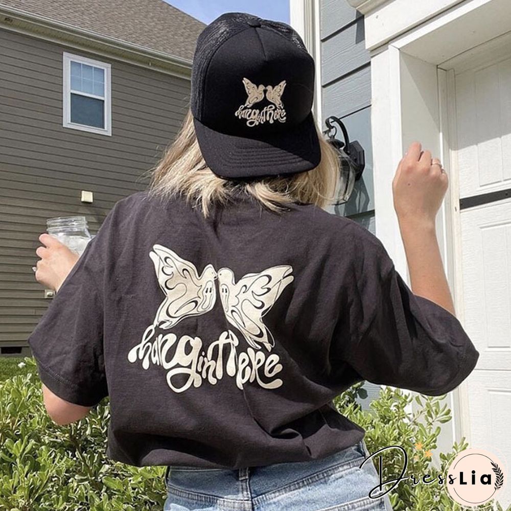 Home Wurk' Monogram Print Loose Short-Sleeve T-Shirt