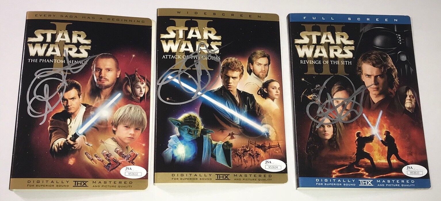 AHMED BEST Jar Jar Binks STAR WARS Signed DVD COVER SET OF 3 Autographs JSA COA