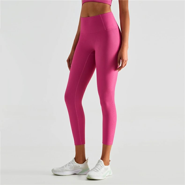 Hergymclothing high waisted ribbed leggings