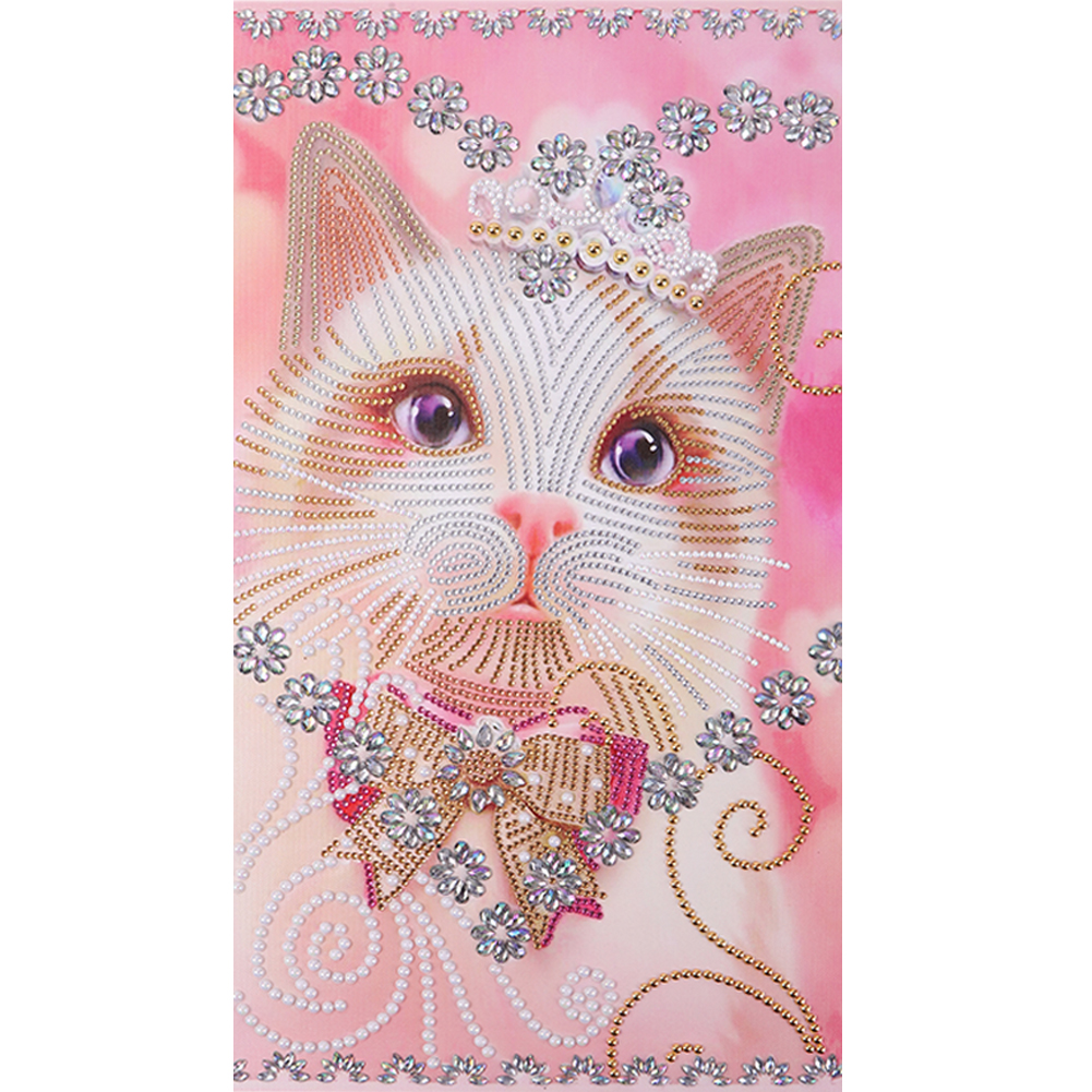 

30*50CM - Special Shaped Diamond Painting - Cute Cat, 501 Original