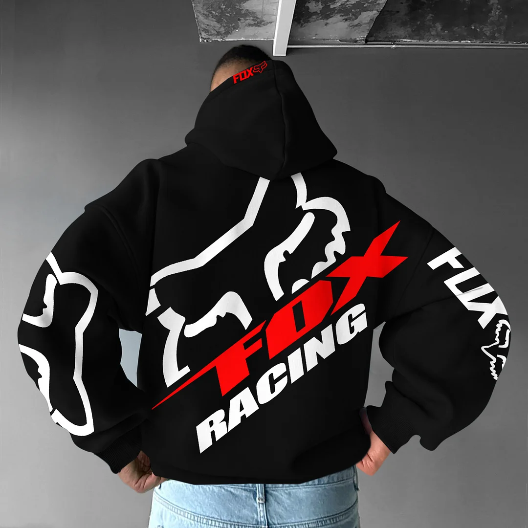 Oversize Racing Print Hoodie