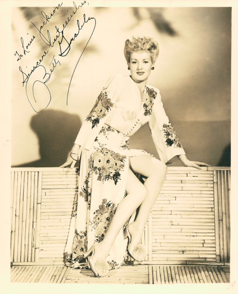 Betty Grable (Vintage, Inscribed) signed Photo Poster painting COA