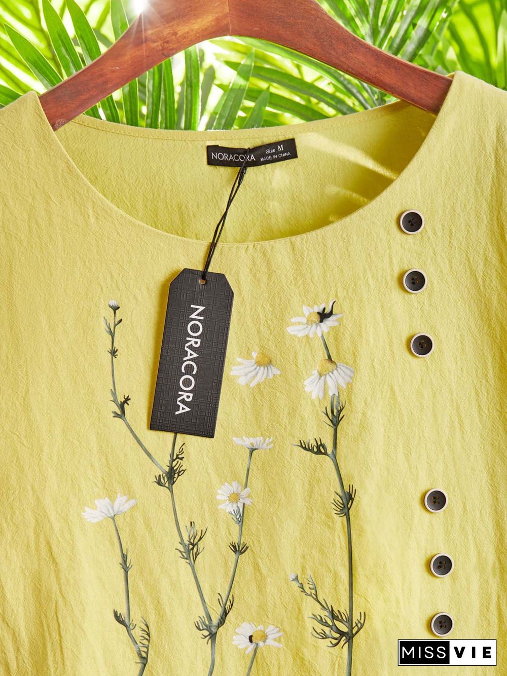 Plus size Casual Floral Long Sleeve Tops