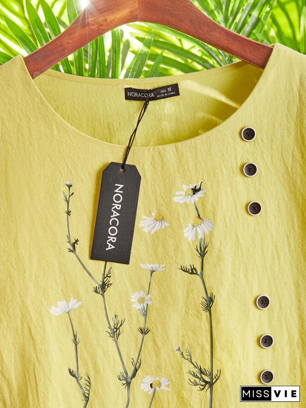 Plus size Casual Floral Long Sleeve Tops