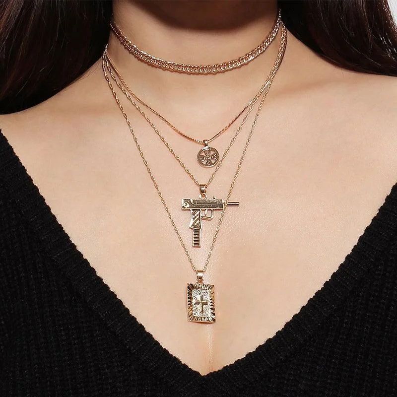 Cross Gun Necklace