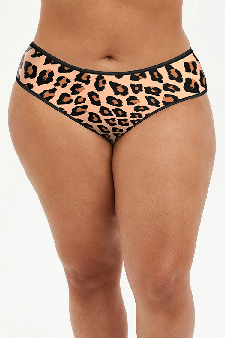 Plus Size Leopard Print No Show Panty