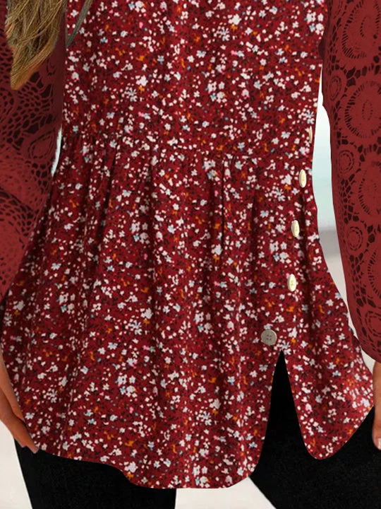 Women Half Sleeve V-neck Solid Color Dress