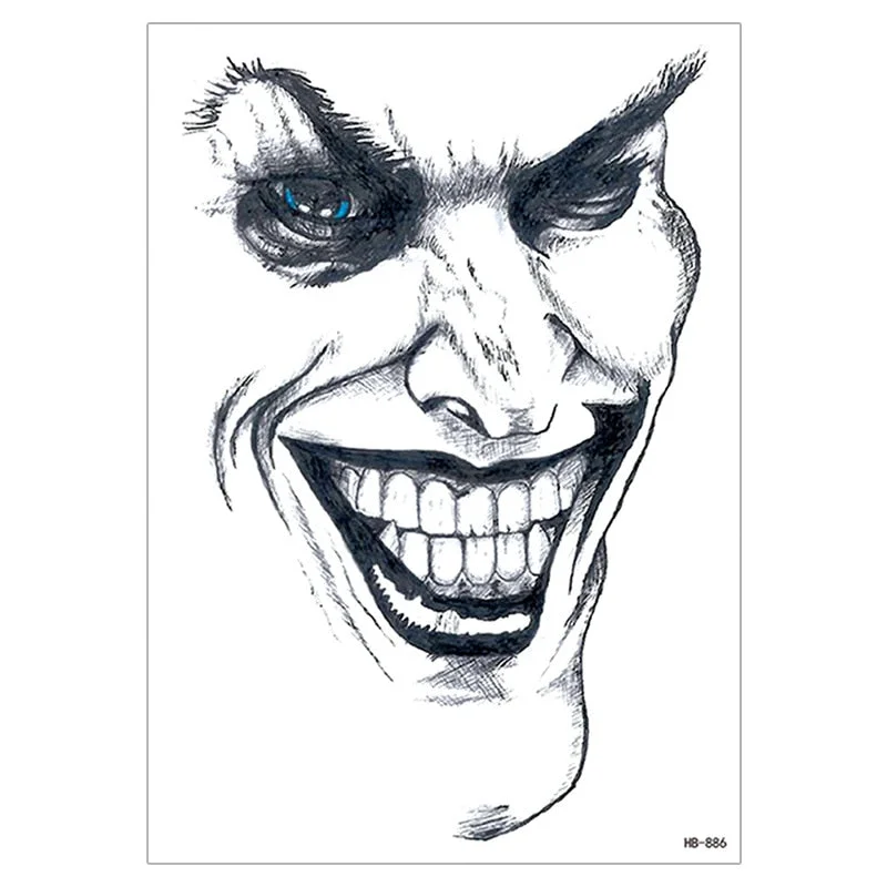 Waterproof TemporaryTattoo Sticker For Men Women Tiger Wolf Death Skull Temporary Tattoo Fake Henna Skeleton King Animal Tatoo