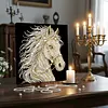Kits d&rsquo;art de peinture de perles de cheval avec cadre en perles, peintures de pierres pr&eacute;cieuses, arts visuels cr&eacute;atifs 30x30cm pour adultes d&eacute;butants, d&eacute;coration murale