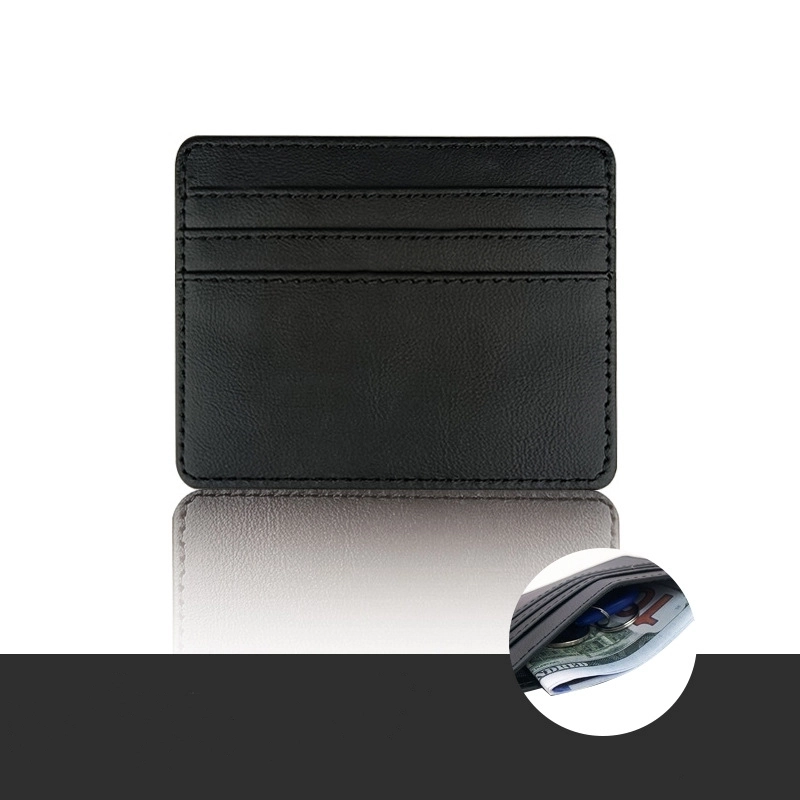 Unisex Solid Color Pu Leather Open Card Holders