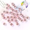 Lovely Painting Pink Flower Butterfly Beads DIY Jewelry Accessories