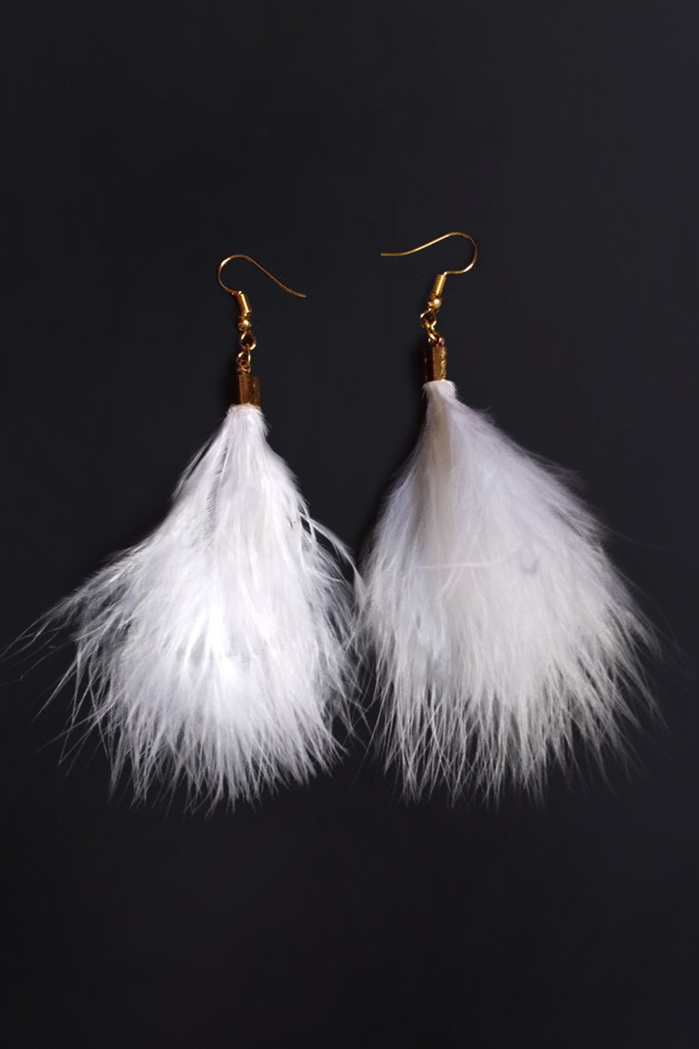 Party Feather Tassel Solid Pendant Earrings