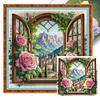 【Limited Stock Sale】Windows And Flowers-11CT Stamped Cross Stitch 50*50cm/19.69*19.69in