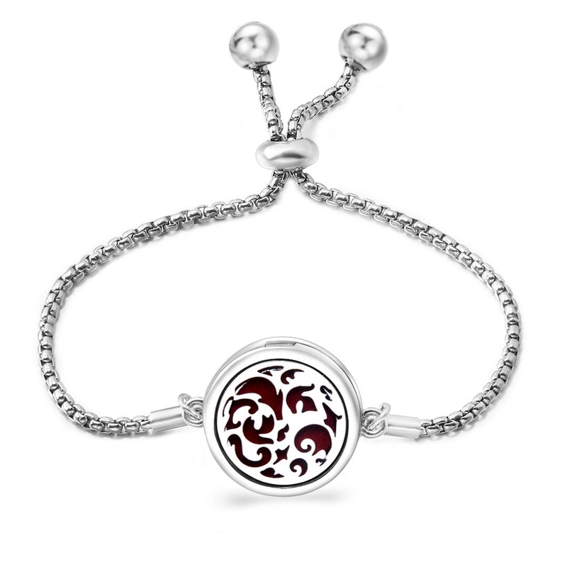 Fashion Angel Wings Aromatherapy Pendant Bracelet Essential Oil Diffuser Stainless Steel Bracelet Adjustable Women Simple