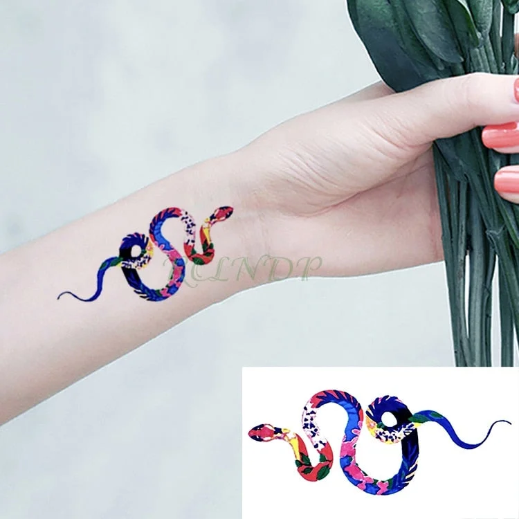 Waterproof Temporary Tattoos sticker Cobra snake totem tattoo Water Transfer fake tattoo for man woman 10.5*6cm