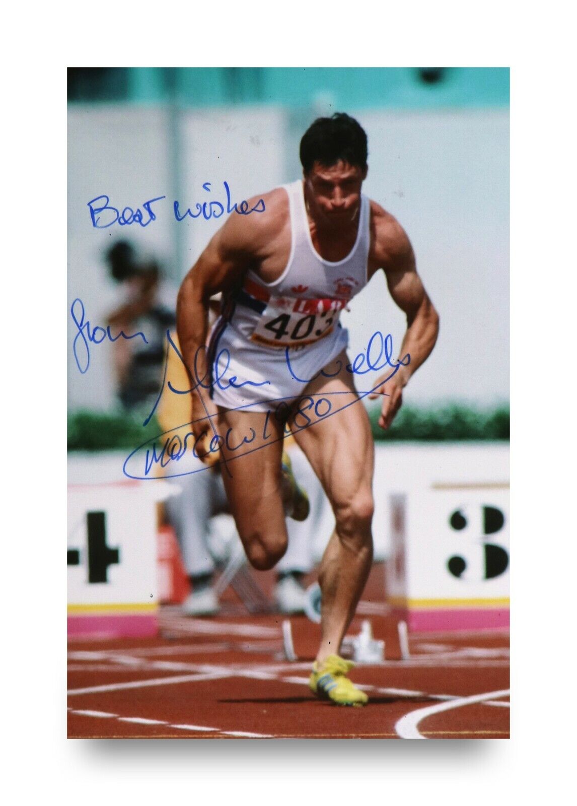 Allan Wells Signed 6x4 Photo Poster painting Olympic Champion Moscow 1980 Genuine Autograph +COA