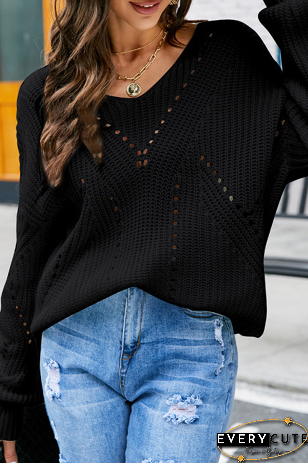 Casual Solid Patchwork O Neck Tops