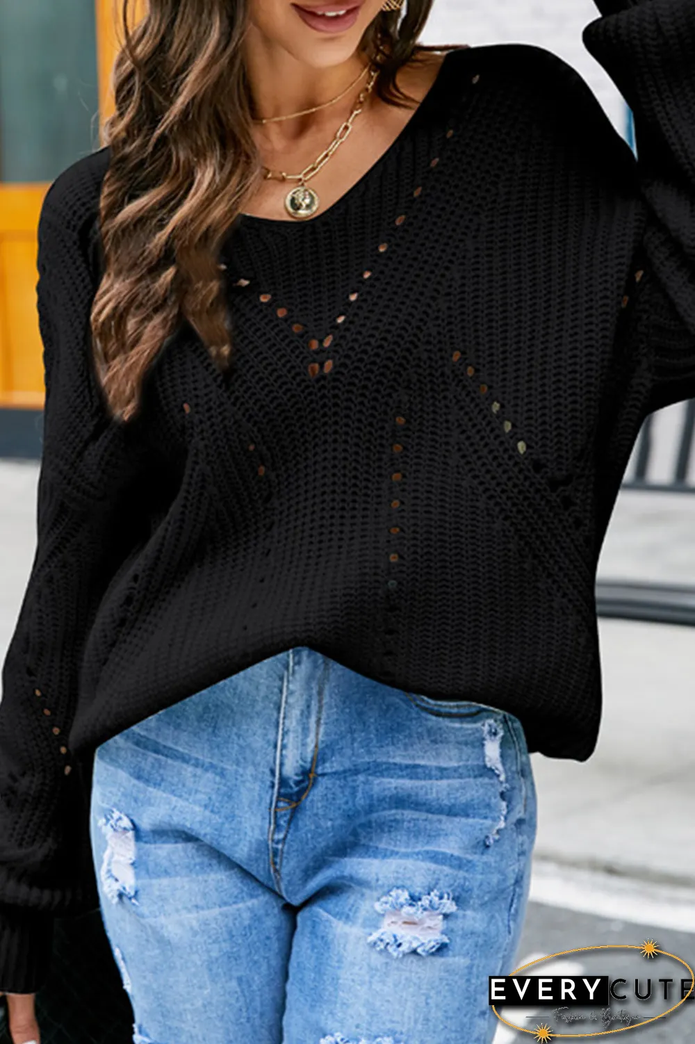 Casual Solid Patchwork O Neck Tops
