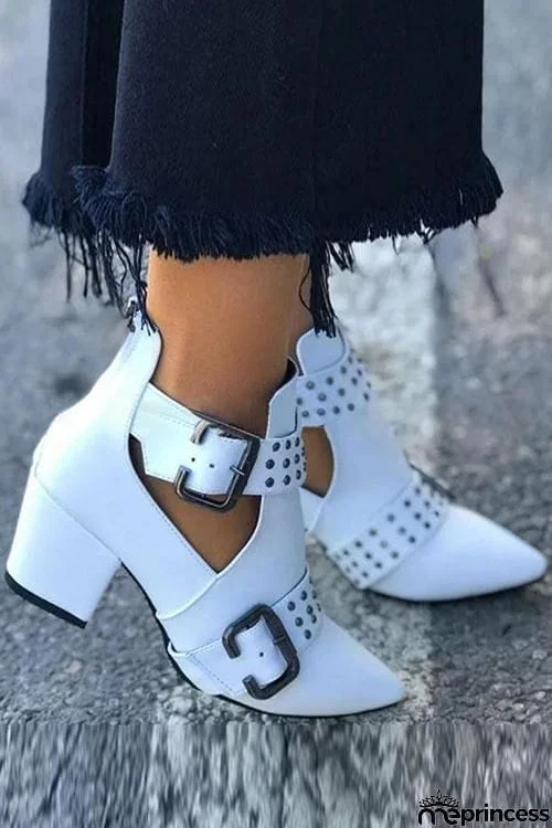 Rivet Buckle Pointed Lintin Martin Boots