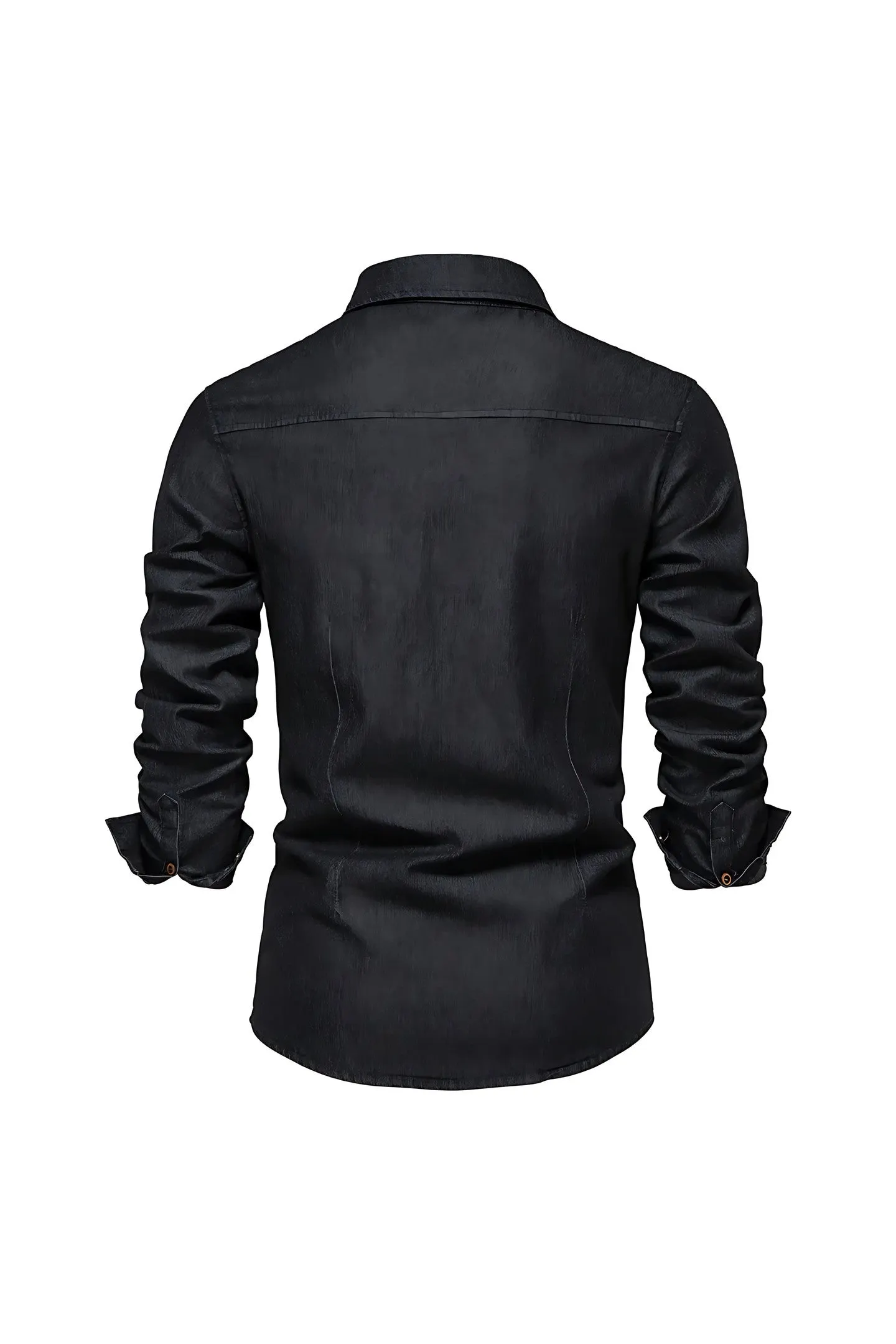 Men's Cotton Denim Shirt &ndash; Slim Fit Smart-Casual Button-Down &ndash; view 2