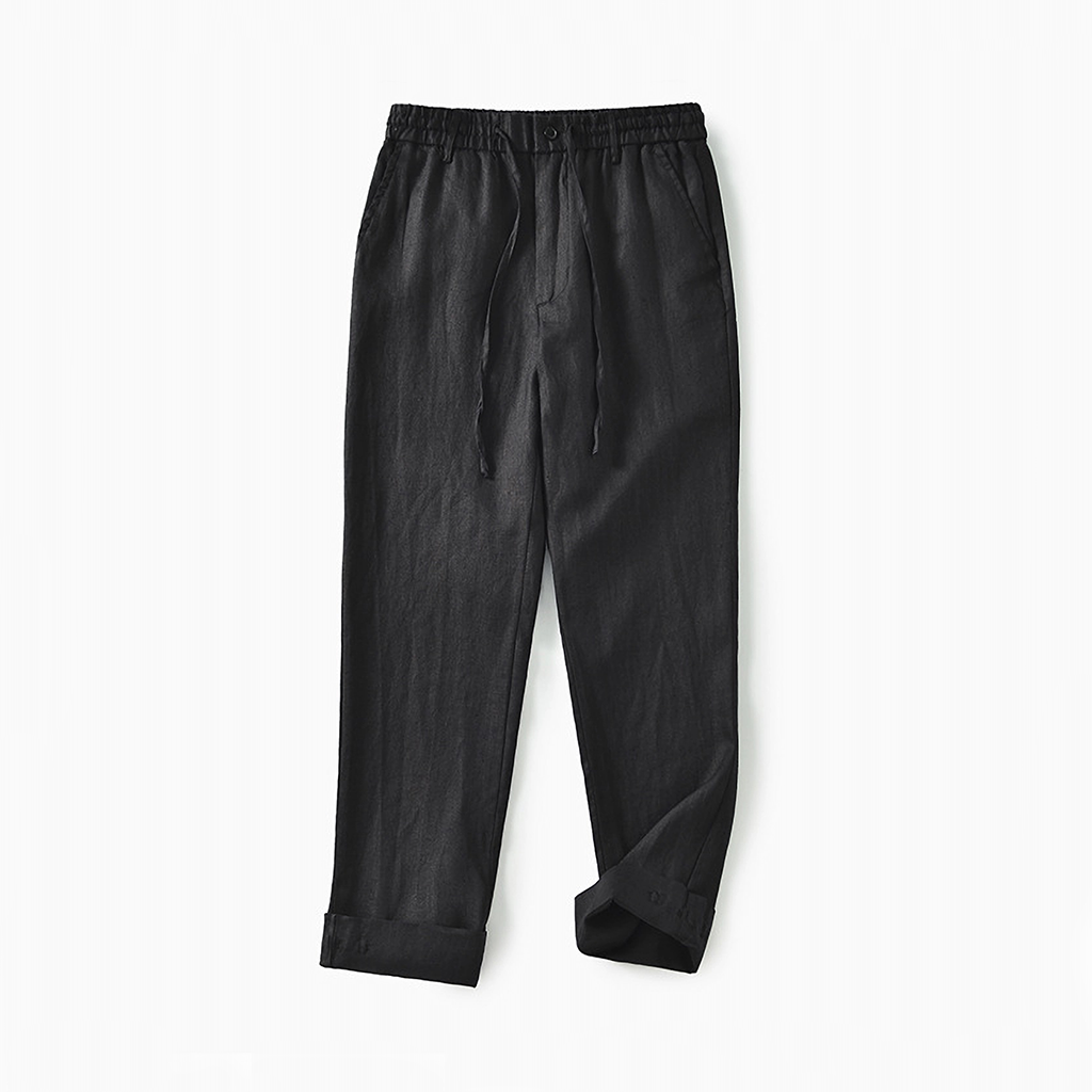Men's Linen Pants Buckle Linen Light and Breathable REAL SILK LIFE