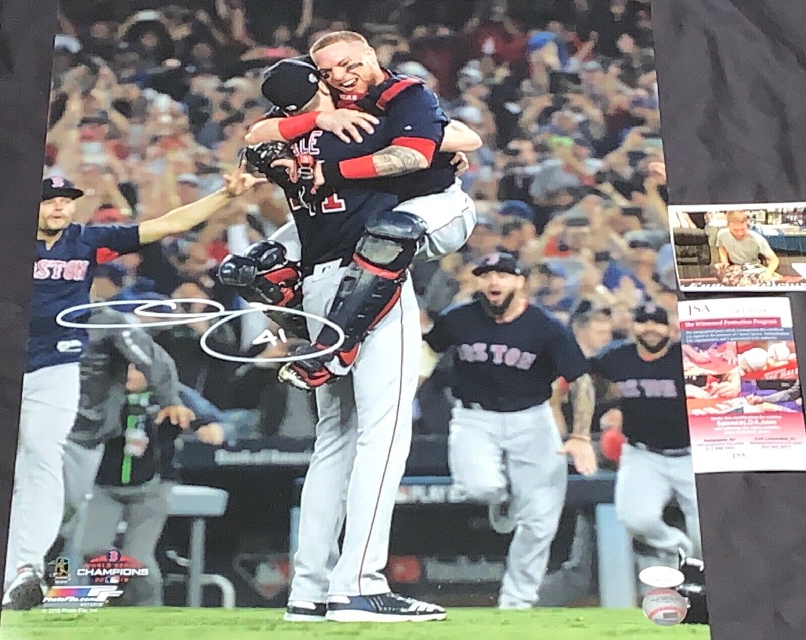 Chris Sale Red Sox 2018 World Series Signed 16x20 Photo Poster painting JSA WITNESS COA V1