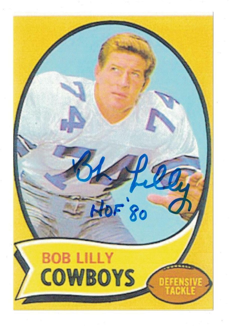 Bob Lilly Signed Autographed 4x6 Photo Poster painting Dallas Cowboys HOF A